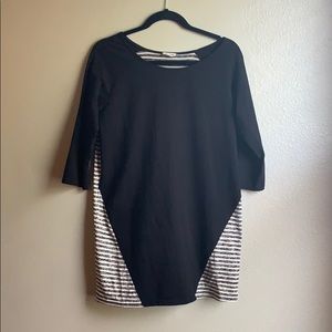 Black Dress with Striped Back